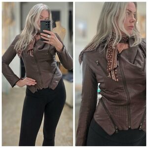 Immobile Leather Moto Jacket
